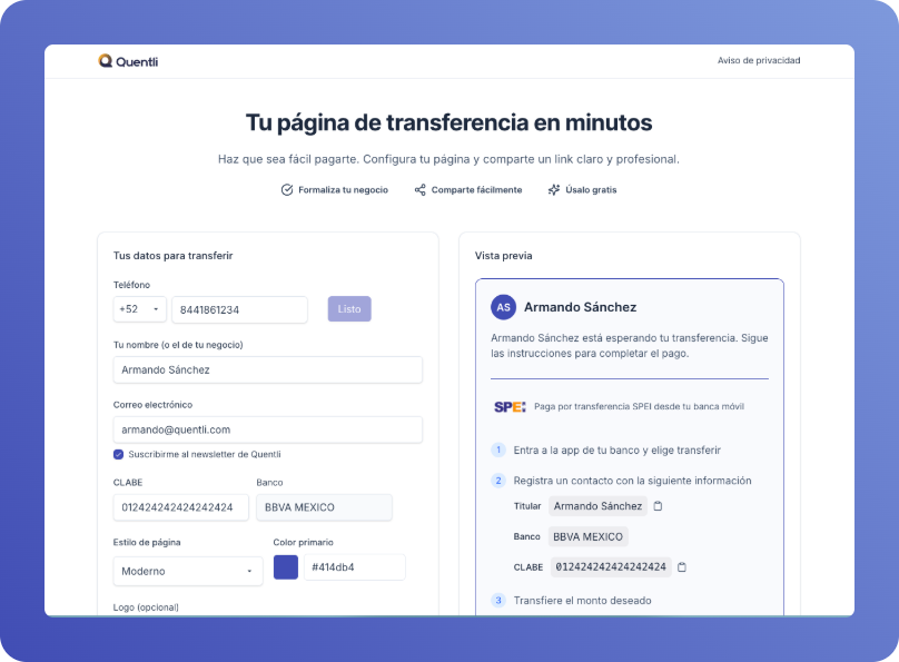 Formato listo para compartir: link, imagen y PDF